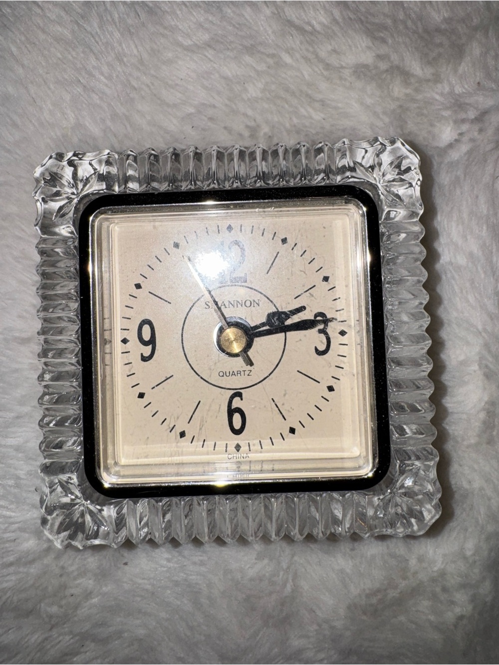 Shannon Crystal Designs of Ireland Desk Clock 24% Lead Crystal